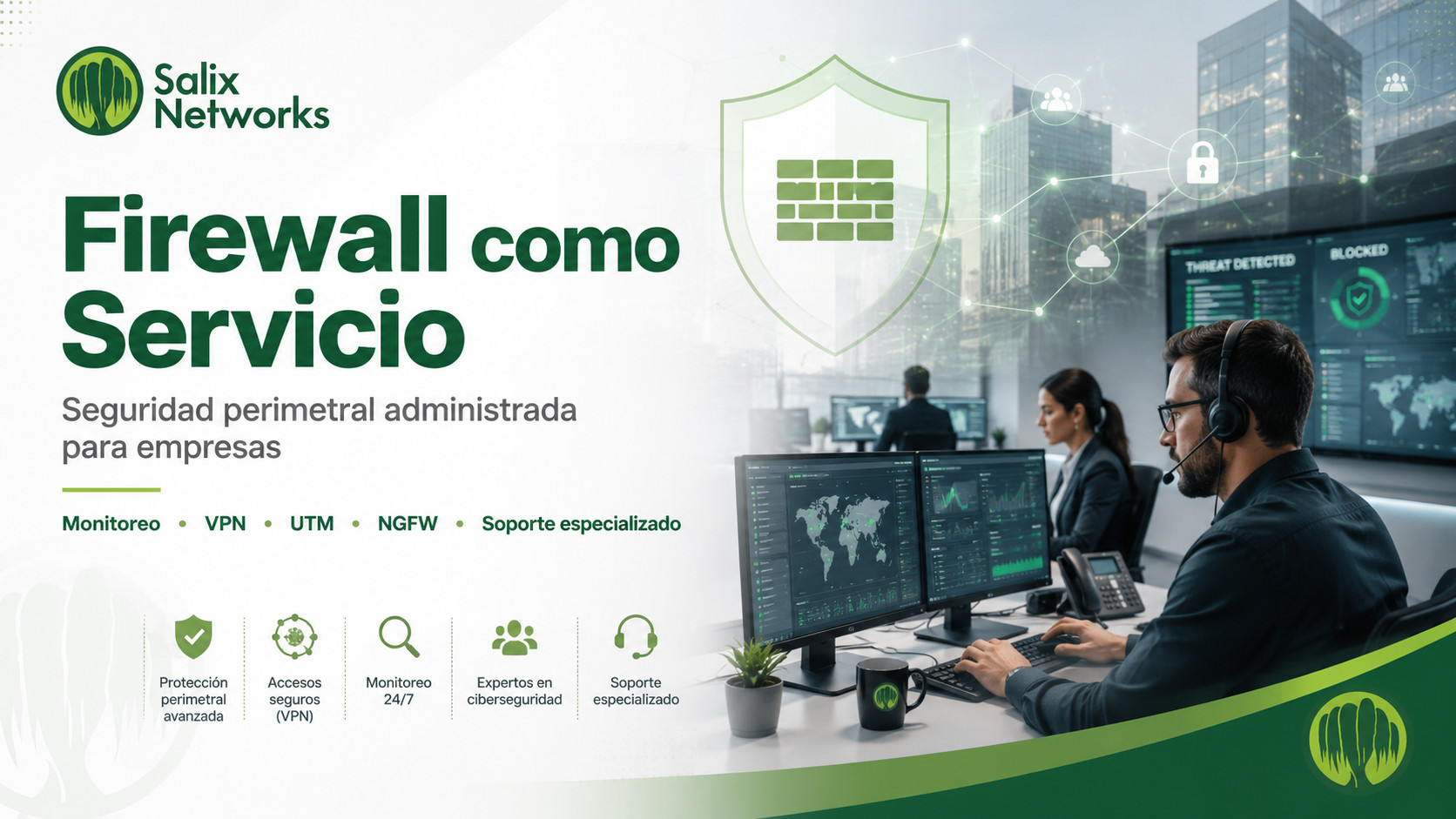 Firewall como Servicio para seguridad perimetral administrada, protección empresarial, VPN, UTM y NGFW.
